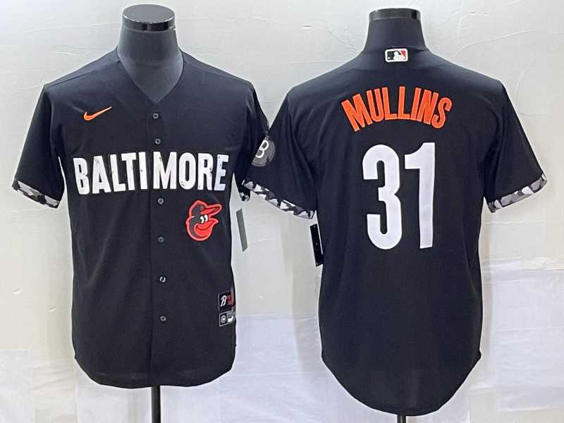 Men%27s Baltimore Orioles #31 Cedric Mullins Black 2023 City Connect Cool Base Stitched Jersey